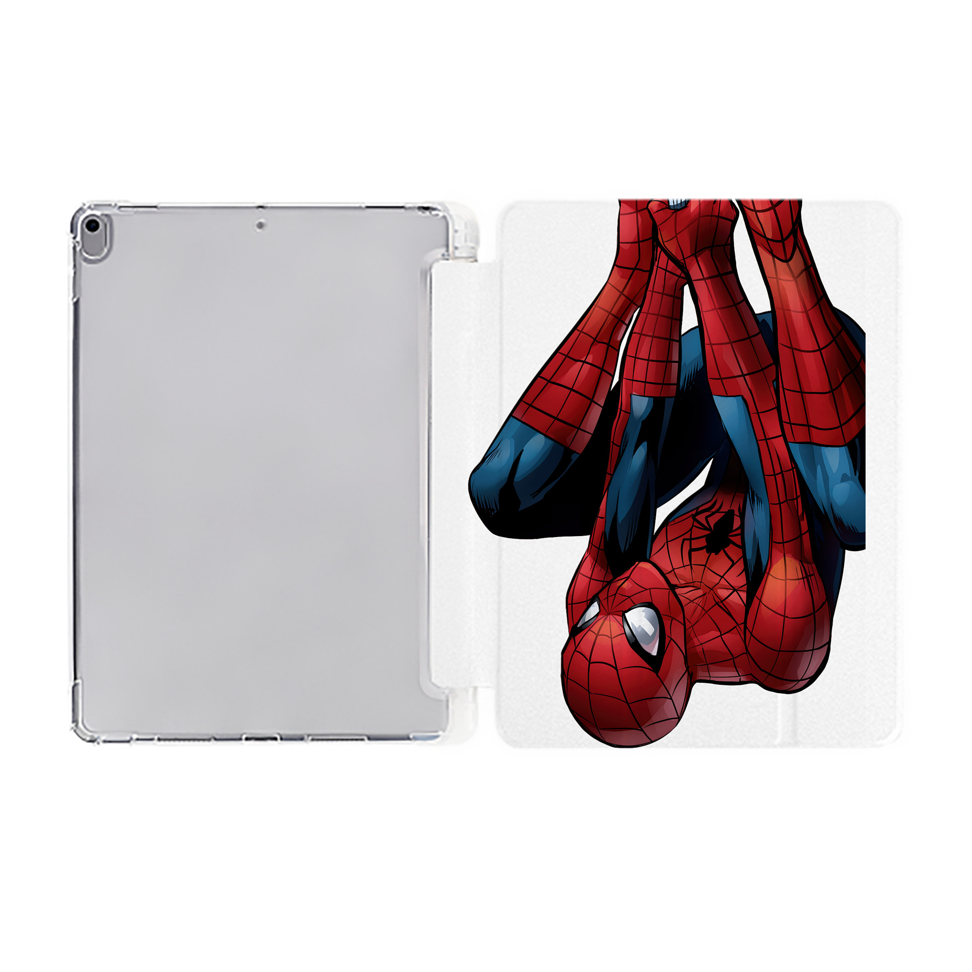 Spider Man スパイダーマン IPad ケース ペン収納付き 三つ折りスタンド PUレザー×シリコン 対応機種9.5/10.5/10.9インチ
